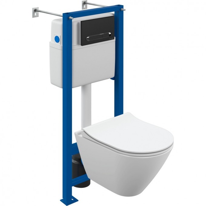 Комплект CERSANIT CITY SMART CO DPL EO slim инсталляция VECTOR кнопка ESTETICA пласт. черный матовый 68305 Комплект CERSANIT CITY SMART CO DPL EO slim инсталляция VECTOR кнопка ESTETICA пласт. черный матовый 68305