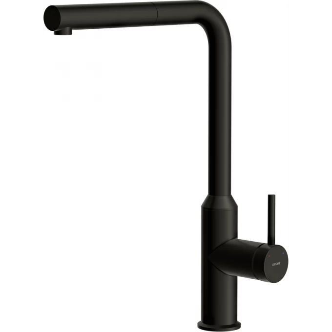 Смеситель CERSANIT для кухни FLAVIS однорычажный с выдвижным изливом, черный 68247 Смеситель CERSANIT для кухни FLAVIS однорычажный с выдвижным изливом, черный 68247