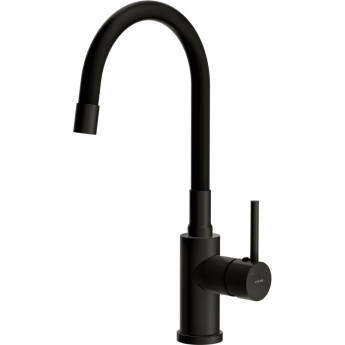 Смеситель CERSANIT для кухни MELAR однорычажный с гибким изливом, черный