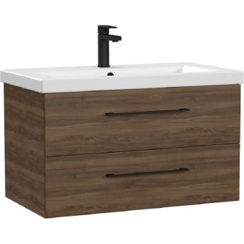 Тумба под раковину CERSANIT LARA 69160, 80 см, подвесная, орех табак